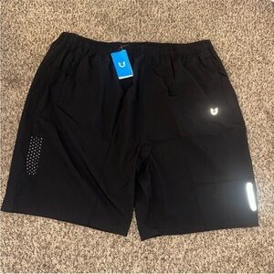 Men's Black Athletic Shorts with Reflective Accents